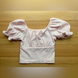 art class - light Pink Textured Smocked Top